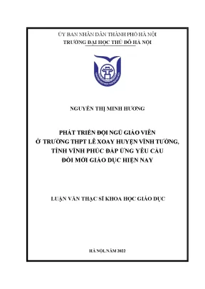 Phát Triển Đội Ngũ Giáo Viên Tại Trường THPT Lê Xoay Đáp 
