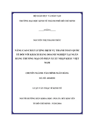 Nâng Cao Chất Lượng Dịch Vụ Thanh Toán Quốc Tế Tại Ngân