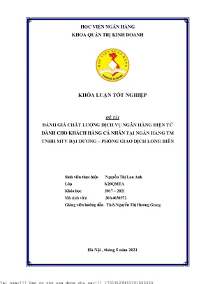 Đánh Giá Chất Lượng Dịch Vụ Ngân Hàng Điện Tử Tại