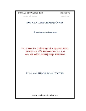 Vai Trò Của Chính Quyền Địa Phương Trong Cơ Cấu Lại