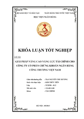 Giải Pháp Nâng Cao Năng Lực Tài Chính Cho Công Ty Cổ
