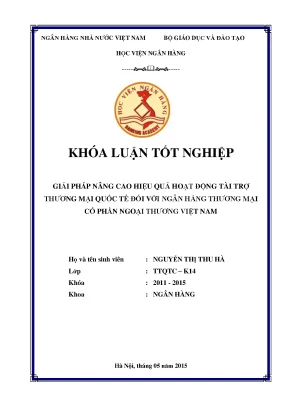 Giải Pháp Nâng Cao Hiệu Quả Tài Trợ Thương Mại Quốc Tế