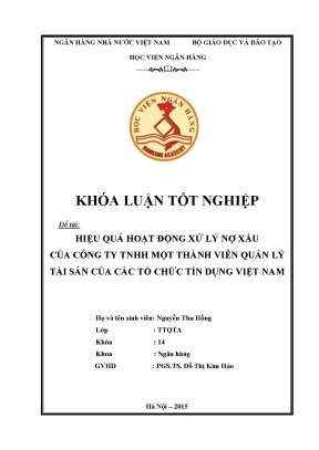 Hiệu Quả Xử Lý Nợ Xấu Tại Công Ty Quản Lý Tài Sản Việt Nam