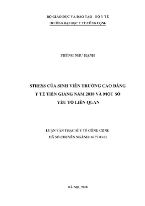 Nghiên Cứu Về Stress Của Sinh Viên Trường Cao Đẳng Y Tế
