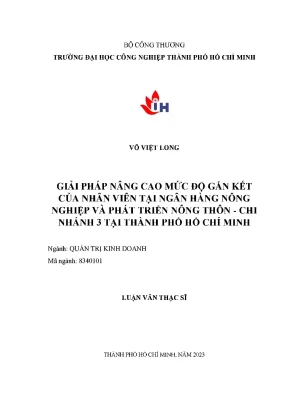 Giải Pháp Tăng Cường Gắn Kết Nhân Viên Tại Agribank Chi