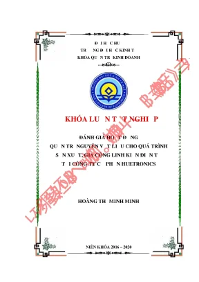 Đánh Giá Quản Trị Nguyên Vật Liệu Trong Sản Xuất Linh