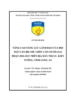 Nâng Cao Năng Lực Lãnh Đạo Cán Bộ Cấp Cơ Sở Tại Kiến