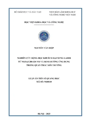 Nghiên Cứu Động Học Khuếch Đại Xung Laser Tử Ngoại 