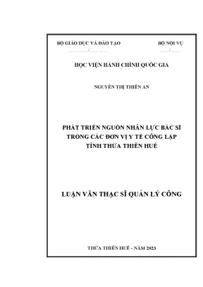 Phát Triển Nguồn Nhân Lực Bác Sĩ Tại Các Đơn Vị Y Tế
