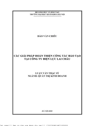 Giải Pháp Hoàn Thiện Công Tác Đào Tạo Tại Công Ty Điện