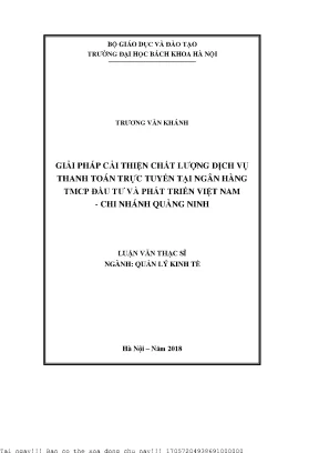 Giải Pháp Nâng Cao Chất Lượng Dịch Vụ Thanh Toán Trực