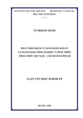 Phát Triển Dịch Vụ Ngân Hàng Bán Lẻ Tại Ngân Hàng Nông