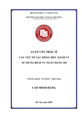 Các Yếu Tố Tác Động Đến Hành Vi Sử Dụng Dịch Vụ Ngân