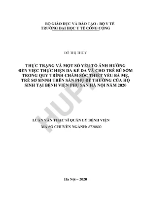 Thực Trạng Da Kề Da và Cho Trẻ Bú Sớm Tại Bệnh Viện Phụ