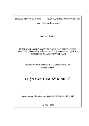 Nâng cao chất lượng điều hòa tiền mặt và an toàn kho quỹ