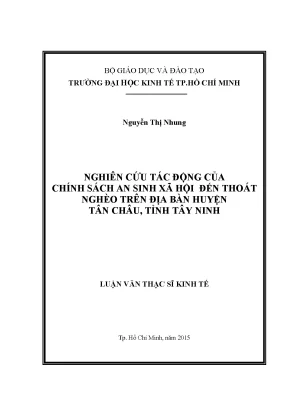 Tác Động Của Chính Sách An Sinh Xã Hội Đến Thoát Nghèo