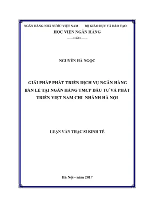 Giải Pháp Phát Triển Dịch Vụ Ngân Hàng Bán Lẻ Tại BIDV