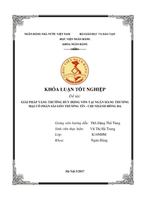Giải Pháp Tăng Trưởng Huy Động Vốn Tại Ngân Hàng Thương