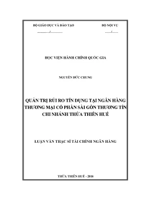 Quản Trị Rủi Ro Tín Dụng Tại Ngân Hàng Thương Mại Cổ