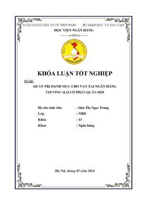 Quản Trị Danh Mục Cho Vay Tại Ngân Hàng Thương Mại Cổ