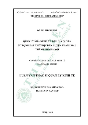 Quản Lý Nhà Nước Về Đấu Giá Quyền Sử Dụng Đất Tại Huyện