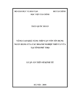 Nâng Cao Khả Năng Tiếp Cận Vốn Tín Dụng Ngân Hàng Cho