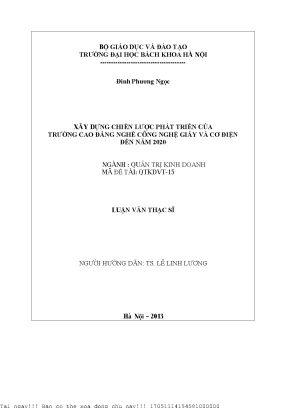 Chiến Lược Phát Triển Trường Cao Đẳng Nghề Công Nghệ