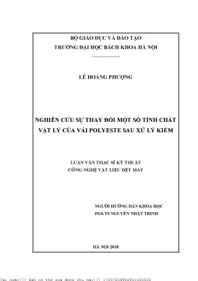 Nghiên Cứu Tính Chất Vật Lý Của Vải Polyester Sau Xử Lý Kiềm