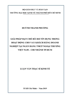 Giải Pháp Hạn Chế Rủi Ro Tín Dụng Trong Hoạt Động Cho 