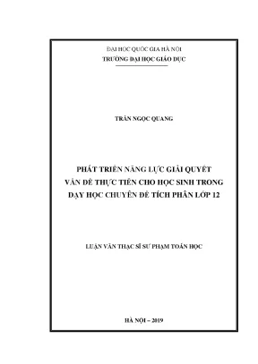 Phát Triển Năng Lực Giải Quyết Vấn Đề Thực Tiễn Trong
