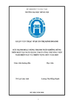 Đẩy Mạnh Thanh Toán Không Dùng Tiền Mặt Tại Ngân Hàng
