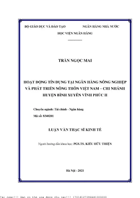 Nâng Cao Hiệu Quả Hoạt Động Tín Dụng Tại Ngân Hàng Nông