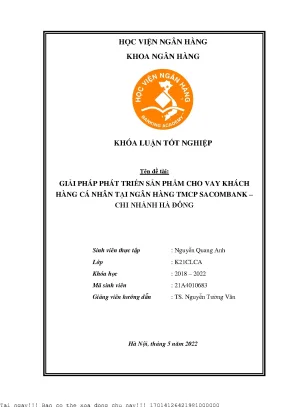 Giải Pháp Phát Triển Sản Phẩm Cho Vay Khách Hàng Cá Nhân