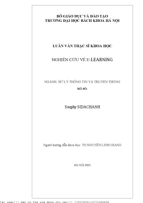 Nghiên Cứu E-Learning Trong Giáo Dục Đại Học Bách Khoa 