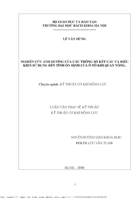 Nghiên Cứu Ảnh Hưởng Của Các Thông Số Kết Cấu Đến Tính