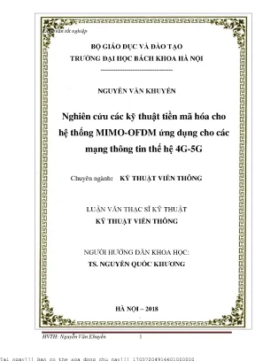 Nghiên cứu kỹ thuật tiền mã hóa cho hệ thống MIMO-OFDM