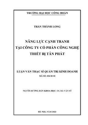 Năng Lực Cạnh Tranh Tại Công Ty Cổ Phần Công Nghệ Thiết