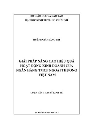 Giải Pháp Nâng Cao Hiệu Quả Kinh Doanh Ngân Hàng TMCP