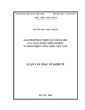 Giải Pháp Phát Triển Sản Phẩm Mới Tại Ngân Hàng Nông