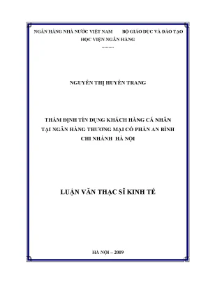 Thẩm Định Tín Dụng Khách Hàng Cá Nhân Tại Ngân Hàng TMCP