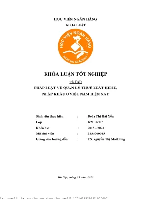 Quản Lý Thuế Xuất Nhập Khẩu Tại Việt Nam: Thực Trạng và