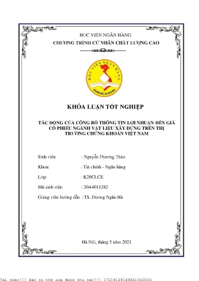 Tác Động Của Công Bố Thông Tin Lợi Nhuận Đến Giá Cổ