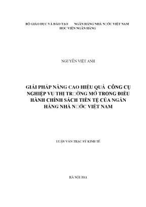 Nâng cao hiệu quả công cụ nghiệp vụ thị trường mở trong