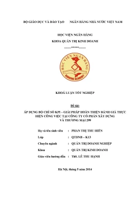 Giải Pháp Hoàn Thiện Đánh Giá Công Việc Qua Bộ Chỉ Số