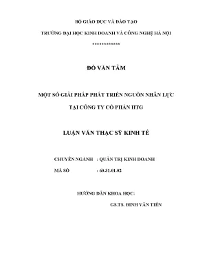 Giải Pháp Phát Triển Nguồn Nhân Lực Tại Công Ty Cổ Phần HTG