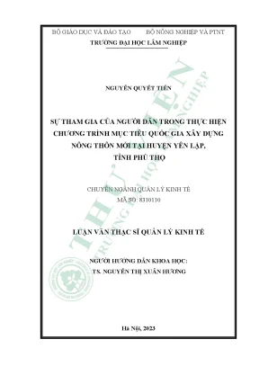 Tham Gia Của Người Dân Trong Chương Trình Xây Dựng Nông