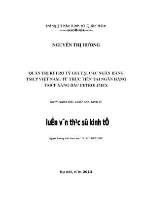 Quản Trị Rủi Ro Tỷ Giá Tại Ngân Hàng TMCP Việt Nam: 