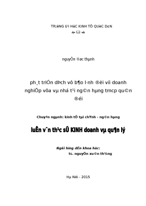 Phát Triển Dịch Vụ Bảo Lãnh Cho Doanh Nghiệp Vừa Và Nhỏ