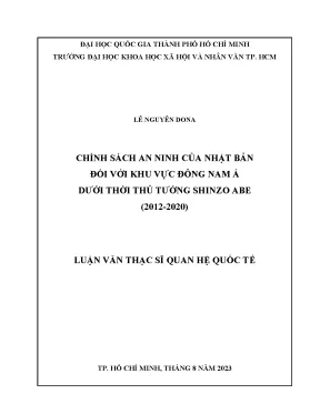 Chính Sách An Ninh Nhật Bản Tại Đông Nam Á Dưới Thời Thủ