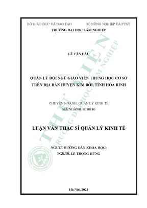Quản Lý Đội Ngũ Giáo Viên Trung Học Cơ Sở Tại Huyện Kim